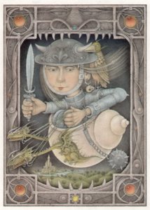 Female Warrior, 2005 (técnica mixta sobre cartulina) de Wayne Anderson