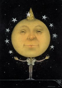 Malabares de luna llena (lápiz y lápiz de color sobre papel) (par de 150067) de Wayne Anderson