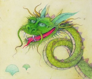 El dragón de orejas azules, 2000 (técnica mixta) de Wayne Anderson