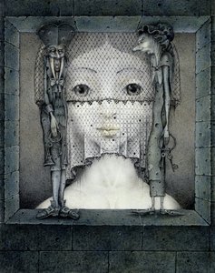 Velo de tristeza (lápiz y lápiz de color sobre papel) de Wayne Anderson