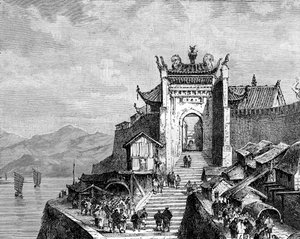 Puerto de Shanghái, China, siglo XIX de Weber