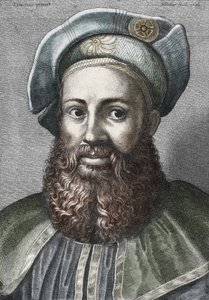 Retrato de Pietro Aretino (1492-1556) (Aretin), poeta italiano (Retrato del poeta italiano Pietro Aretino) Grabado Colección particular de Wenceslaus (after) Hollar