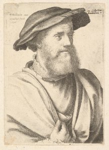 Un hombre con barba después de Hans Holbein de Wenceslaus Hollar