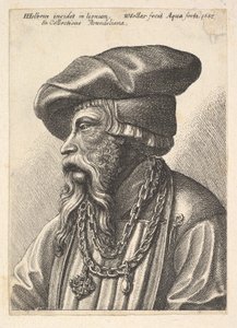 Hombre barbudo con collar de cadena de Wenceslaus Hollar
