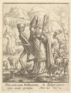 Obispo, de La danza de la muerte de Wenceslaus Hollar