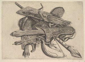 Arcos, carcajes y una lanza, 1625-77 de Wenceslaus Hollar