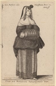 Esposa de un Ciudadano o Comerciante de Amberes de Wenceslaus Hollar