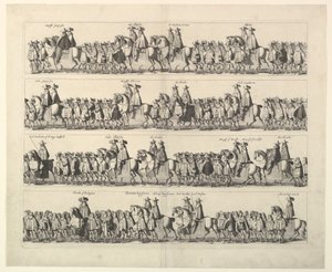 Procesión de coronación de Carlos II por Londres de Wenceslaus Hollar