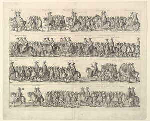 Procesión de coronación de Carlos II por Londres de Wenceslaus Hollar