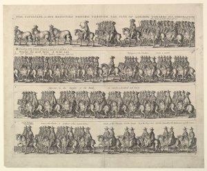 Procesión de coronación de Carlos II por Londres de Wenceslaus Hollar