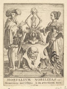 Escudo de armas de la muerte, de la Danza de la Muerte, 1651 de Wenceslaus Hollar