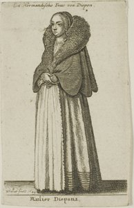 Mujer de Dieppe de Wenceslaus Hollar