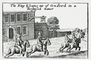 Escape de Carlos I de Oxford disfrazado de Wenceslaus Hollar