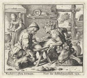 Fábula del sátiro y el campesino Fábulas (título de la serie) de Wenceslaus Hollar