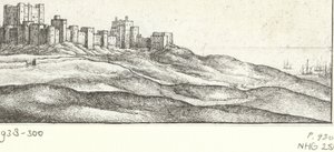 Vista del castillo de Dover Dover Castle y West Side (título sobre objeto) Lugares de interés alrededor de la costa inglesa (título de la serie)