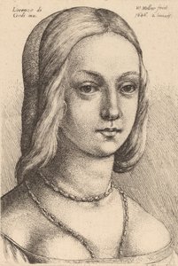 Cabeza de mujer mirando a la derecha de Wenceslaus Hollar