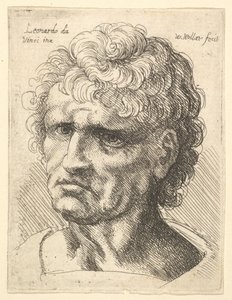 Cabeza de un hombre con expresión seria de Wenceslaus Hollar