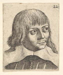 Cabeza de un joven, ligeramente girada a la derecha de Wenceslaus Hollar