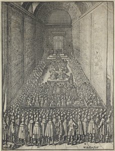 Cámara de los Lores, Palacio de Westminster en Londres, c.1650 (aguafuerte) de Wenceslaus Hollar