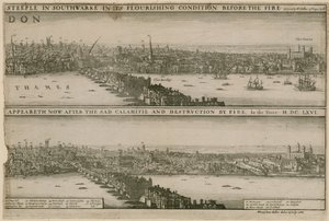 Londres, antes y después del Gran Incendio de Wenceslaus Hollar