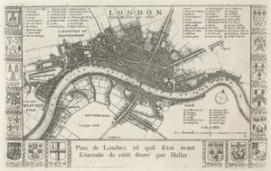 Londres, antes del incendio en 1666 de Wenceslaus Hollar
