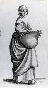 Criada regresando del mercado, 1640 de Wenceslaus Hollar