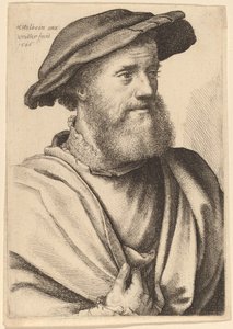 Hombre con Barba Mirando a la Derecha Hans Holbein, 1646 de Wenceslaus Hollar