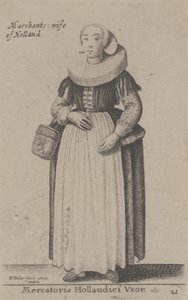 Esposa del Mercader de Holanda (Mercatoris Hollandici Uxor) de Wenceslaus Hollar