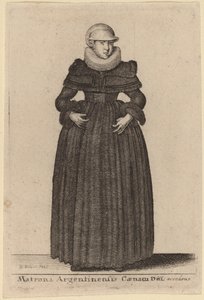 Matrona Argentinensis Caenam Dni Accedens e des Nymphs de Wenceslaus Hollar