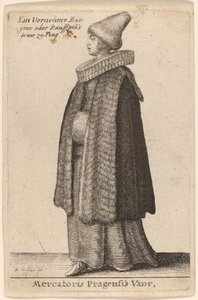 Esposa de Mercatoris Pragensis de Wenceslaus Hollar