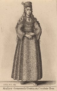 Mulier Generosa Graeca en Civitate Pera de Wenceslaus Hollar