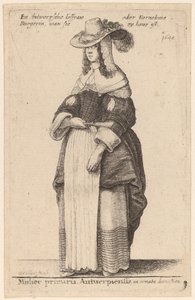 Mujer principal de Amberes, en atuendo doméstico de Wenceslaus Hollar
