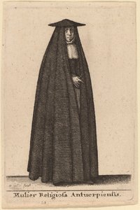 Mujer religiosa de Amberes de Wenceslaus Hollar