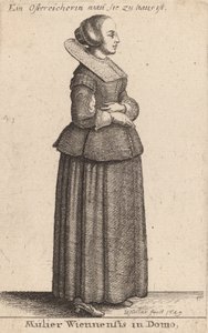Mujer vienesa en casa, 1649 de Wenceslaus Hollar
