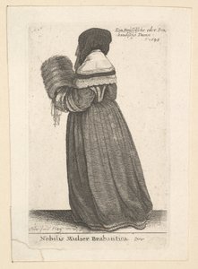 Nobilis Mulier Brabantica, Noblewoman de Brabante, 1648 de Wenceslaus Hollar