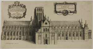 Vieja catedral de San Pablo desde el norte de Wenceslaus Hollar