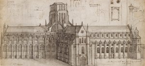 La antigua catedral de San Pablo desde el noreste, mediados del siglo XVII