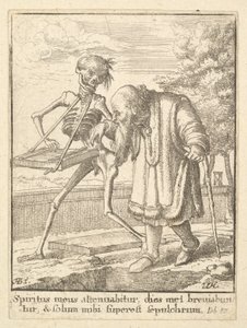 Hombre viejo, de la Danza de la Muerte, 1651 de Wenceslaus Hollar