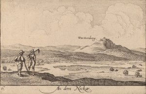 En el Neckar, 1635 de Wenceslaus Hollar