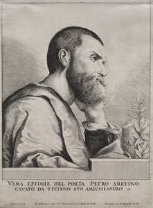 Retrato de Pietro Aretino, 1649 de Wenceslaus Hollar