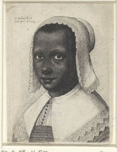 Retrato de una joven mujer negra, 1645 de Wenceslaus Hollar