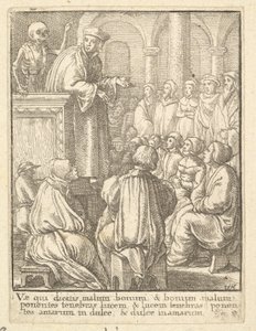 Predicador, de la Danza de la Muerte, 1651 de Wenceslaus Hollar