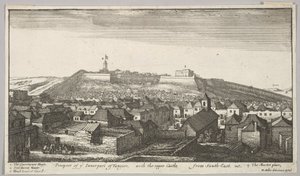 Vista de la parte interior de Tánger, con el castillo superior, desde el sureste, 1669-73
