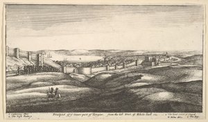 Vista de la parte baja de Tánger, desde la colina al oeste de White-hall, 1669-73 de Wenceslaus Hollar