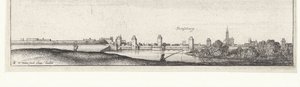 Paisaje fluvial con vistas a Estrasburgo River Views en Alemania y los Países Bajos (título de la serie) de Wenceslaus Hollar