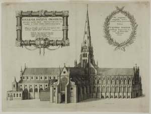 San Pablo desde el sur mostrando la aguja de Wenceslaus Hollar