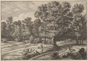 Pastores en un Bosque de Wenceslaus Hollar