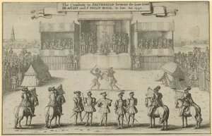 El combate en Smithfield entre el mismo John de Astley y Sir Philip Boyle de Wenceslaus Hollar