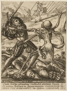 El caballero y la muerte, de La danza de la muerte de Wenceslaus Hollar