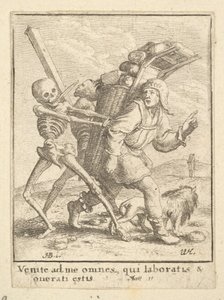 El vendedor ambulante, de La danza de la muerte de Wenceslaus Hollar